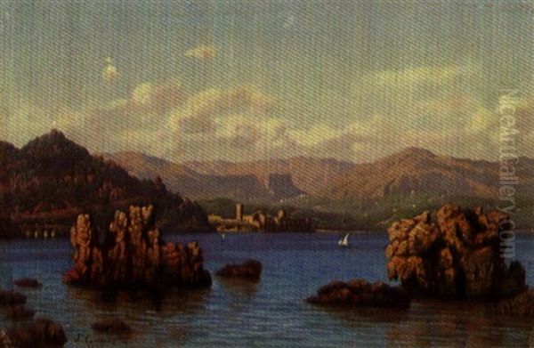 Vue Du Chateau De La Napoule Oil Painting by Joseph Camille Th. Contini