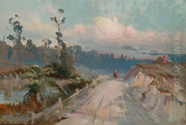 The Road To Gipsland Oil Painting by William Delafield Cook Sr.