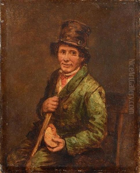 Portrait Of An Irish Farmer Oil Painting by Charles Henry Cook