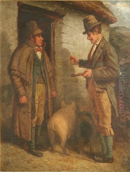 The Pig Dealer Oil Painting by Charles Henry Cook