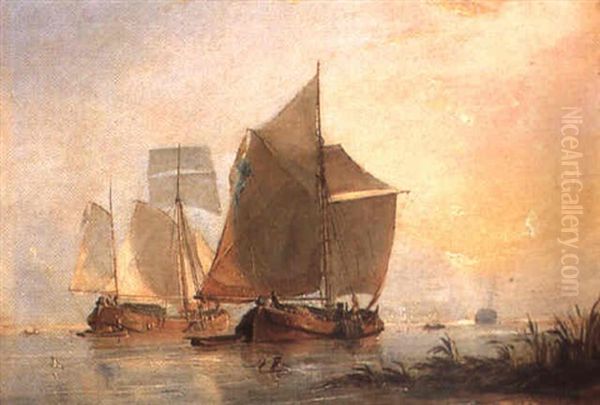 Voiliers Dans La Baie Oil Painting by Ebenezer Wake Cook