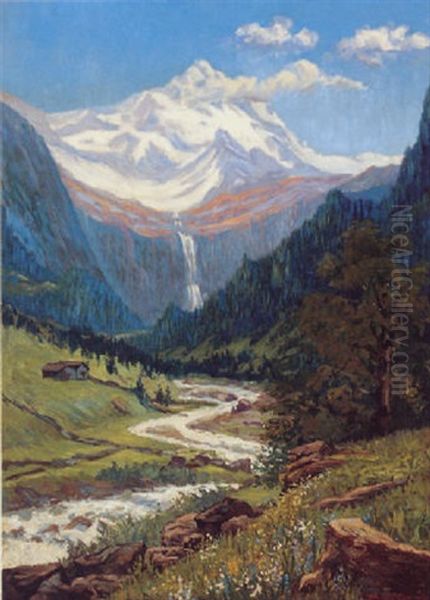 Alpine Landscape Oil Painting by George Eastman Cook