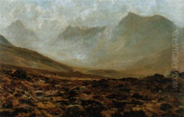 Herbstliche Landschaft In Den Highlands Oil Painting by Herbert Moxon Cook