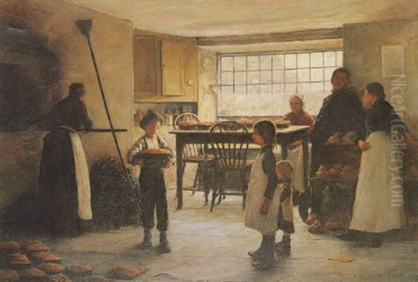 The Village Bakehouse Or A Cornish Bakehouse Oil Painting by Theodore Flavel Cook