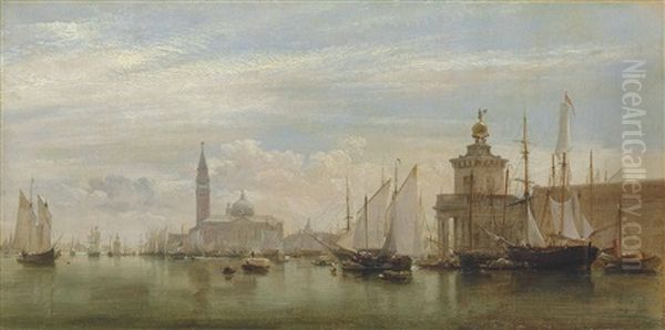 The Dogana, Looking Towards San Giorgio Maggiore, Venice Oil Painting by Edward William Cooke