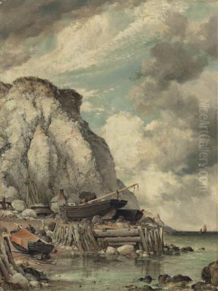 A Bit Of Bonchurch In The Olden Time Oil Painting by Edward William Cooke