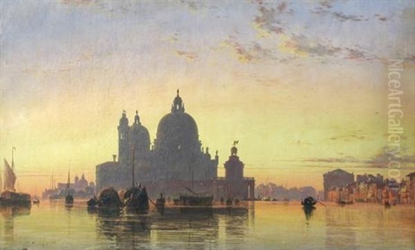 Venice At Sunset Oil Painting by Edward William Cooke