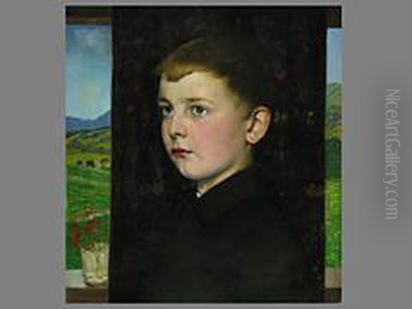 Portrait Eines Knaben Oil Painting by Hans Anetsberger