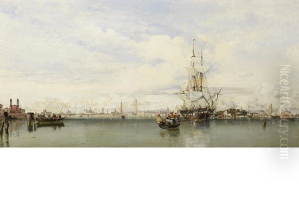 Venice From The Lagoon Oil Painting by Edward William Cooke