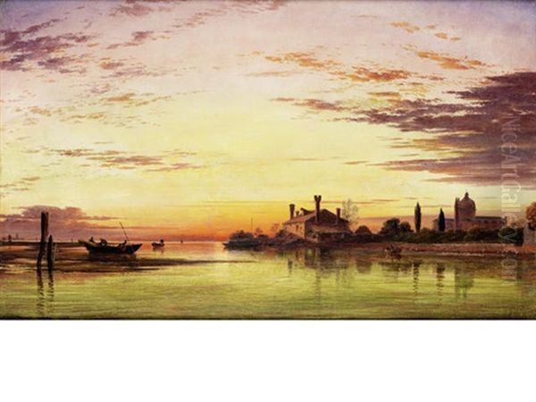 Venice, Sunset After Rain Oil Painting by Edward William Cooke