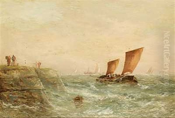 A North Sea Breeze At The Dutch Coast Oil Painting by Edward William Cooke