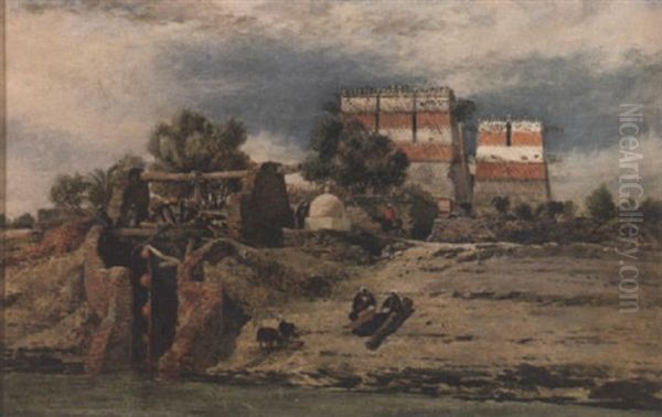 Pigeon Houses, Mutaneh Near Esneh On The Nile Oil Painting by Edward William Cooke