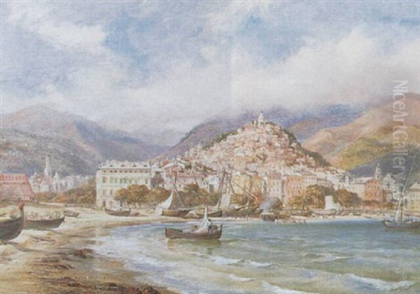 San Remo, Gulf Of Genoa, Italy Oil Painting by Edward William Cooke