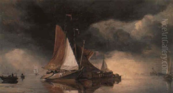 Dutch Craft On The Zuyder Zee Oil Painting by Edward William Cooke