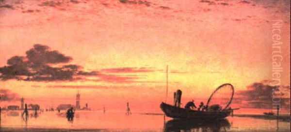 Mazzorto On The Lagoon, Venice Oil Painting by Edward William Cooke