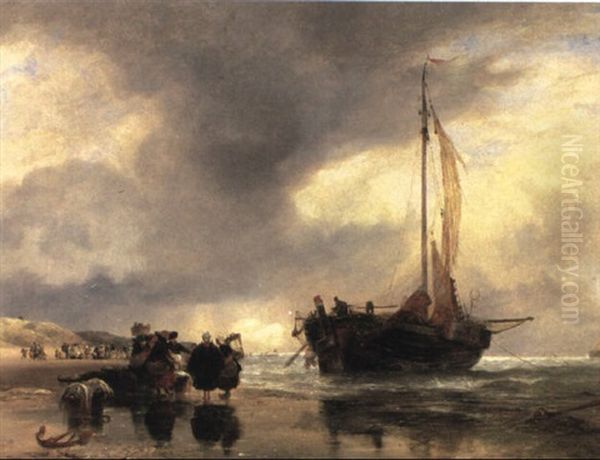 Near Scheveningen Oil Painting by Edward William Cooke