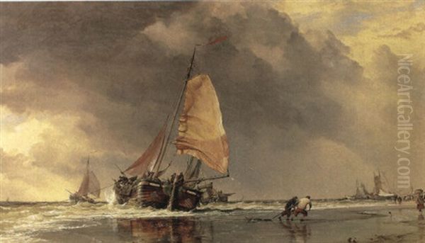 Dutch Pincks Off Katw+k Oil Painting by Edward William Cooke