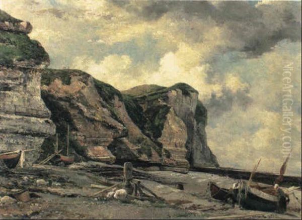 Etretat Oil Painting by Edward William Cooke