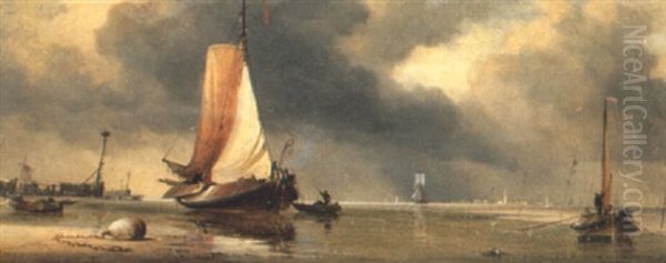 Still Water-creek Off The Zuider-zee Oil Painting by Edward William Cooke