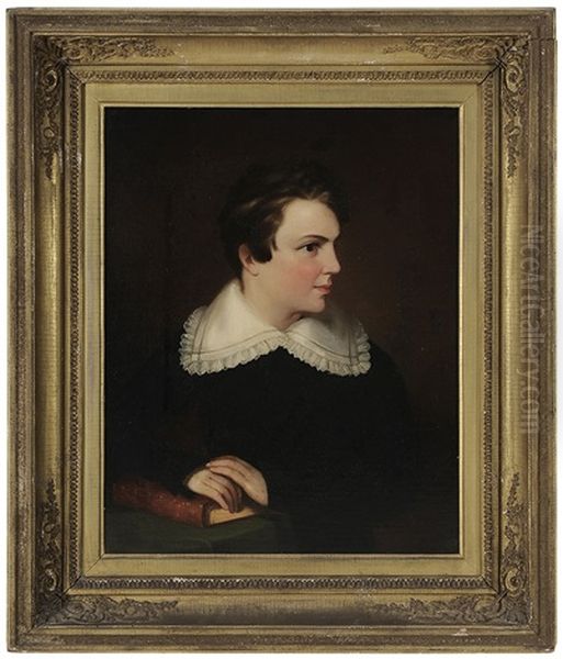 Portrait Of A Boy With Book Oil Painting by George Esten Cooke