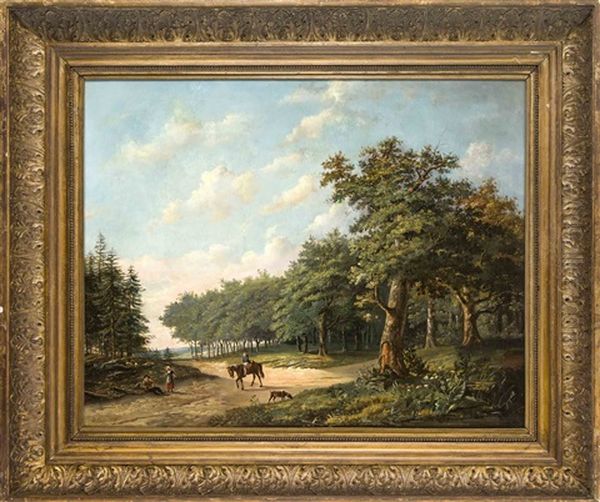 Romantische Waldlandschaft Mit Figurenstaffage Oil Painting by William Cooke