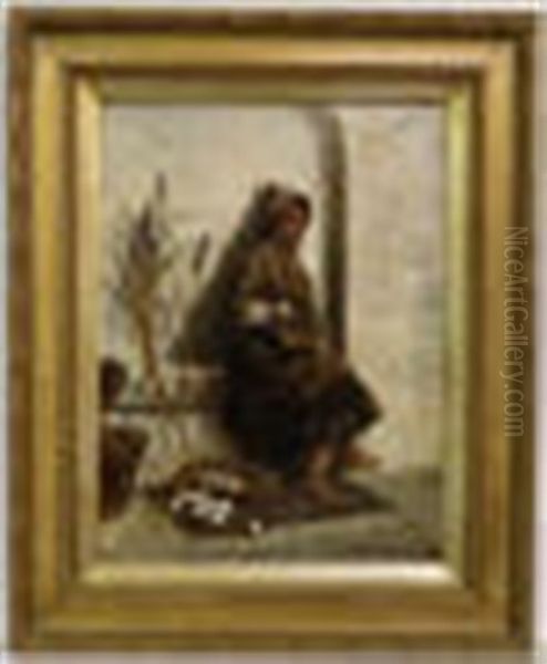 The Young Arab Egg Seller '1894' Oil Painting by Margaret Murray Cookesley