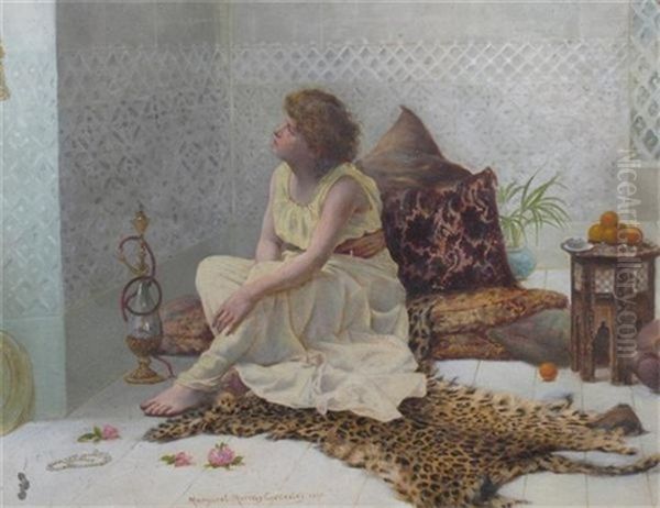 A Lady Seated In A Moorish Interior Oil Painting by Margaret Murray Cookesley