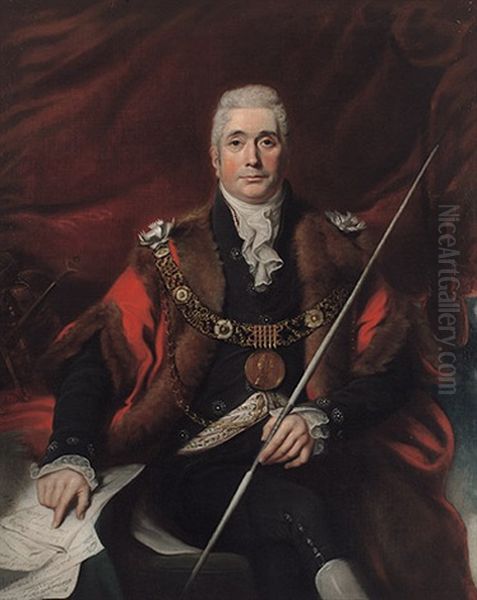 Portrait Des John Cash, Lord Mayor In Dublin Oil Painting by Thomas Cooley