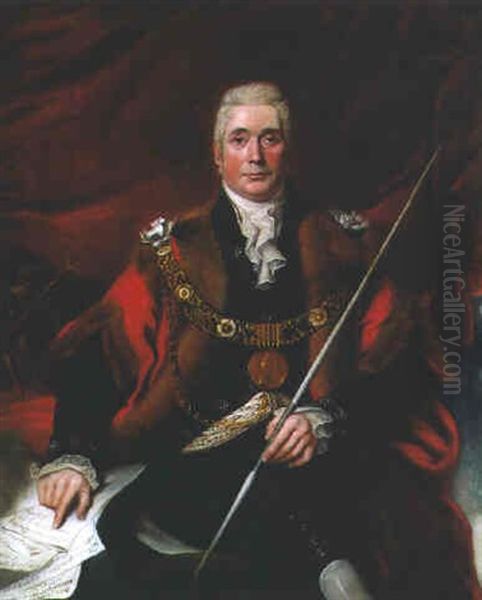 Portrait Of John Cash, Lord Mayor In Dublin Oil Painting by Thomas Cooley