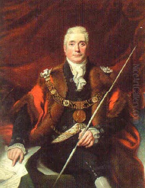 Portrait Of John Cash, Lord Mayor Of Dublin, Wearing Chain Of Office Oil Painting by Thomas Cooley