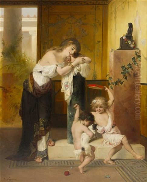 La Joueusse De Tambourin Oil Painting by Joseph Coomans