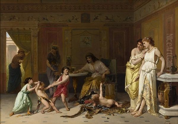 Dans L'atelier Du Sculpteur Oil Painting by Pierre Olivier Joseph Coomans