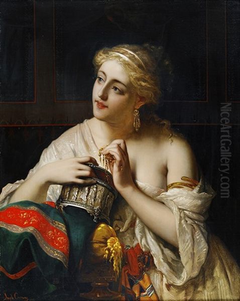 The Jewellery Box Oil Painting by Pierre Olivier Joseph Coomans