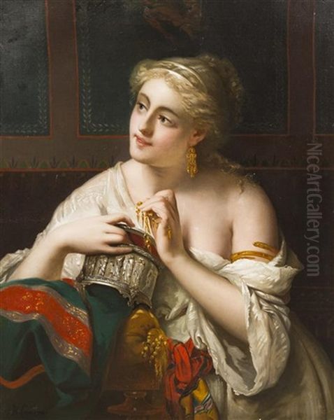 Pompeiian Lady Oil Painting by Pierre Olivier Joseph Coomans