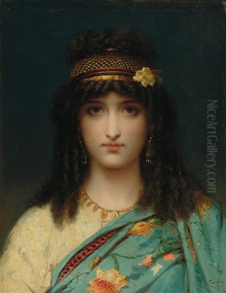 An Eastern Beauty Oil Painting by Pierre Olivier Joseph Coomans