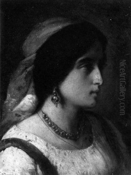 Neapolitan Woman Oil Painting by Pierre Olivier Joseph Coomans