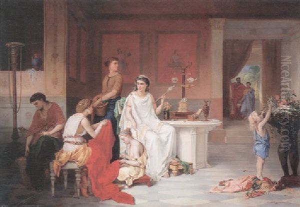 The Last Hour Of Pompei Oil Painting by Pierre Olivier Joseph Coomans