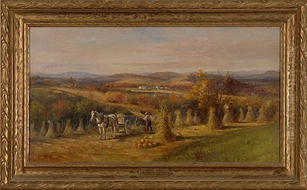 Harvest Time At Dillingham Farm Oil Painting by Delbert Dana Coombs