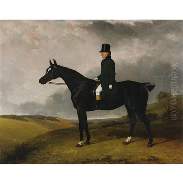 Daniel Haigh, Master Of The Old Surrey And Burstow Hunt On His Horse "kitten" Oil Painting by Abraham Cooper