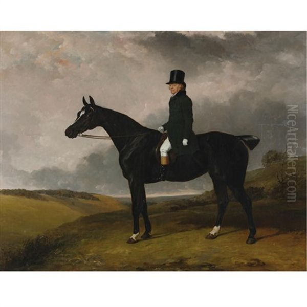 Daniel Haigh, Master Of The Old Surrey And Burstow Hunt On His Horse "kitten" Oil Painting by Abraham Cooper