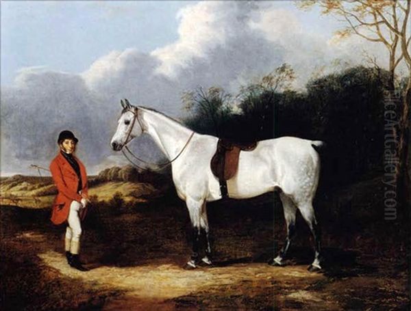 Mr. Stillwell With His Favorite Hunter Oil Painting by Abraham Cooper