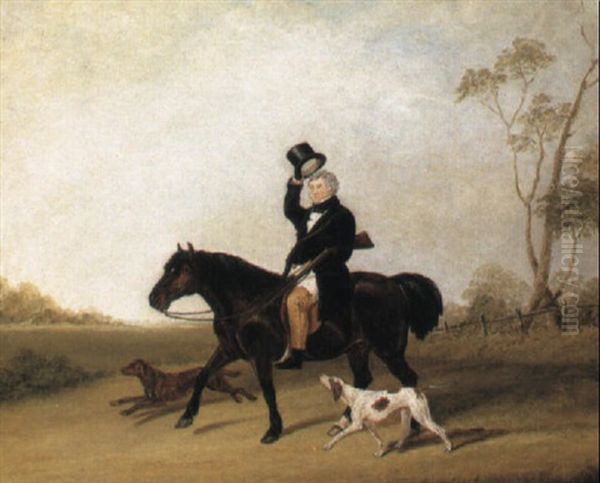 A Gentleman Out Shooting Oil Painting by Abraham Cooper