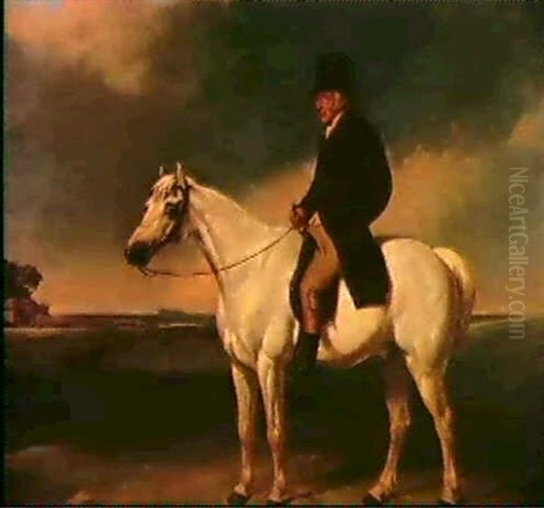 Portrait Of Mr. Worley Of The Royal                         Paddock, Hampton Court Oil Painting by Abraham Cooper