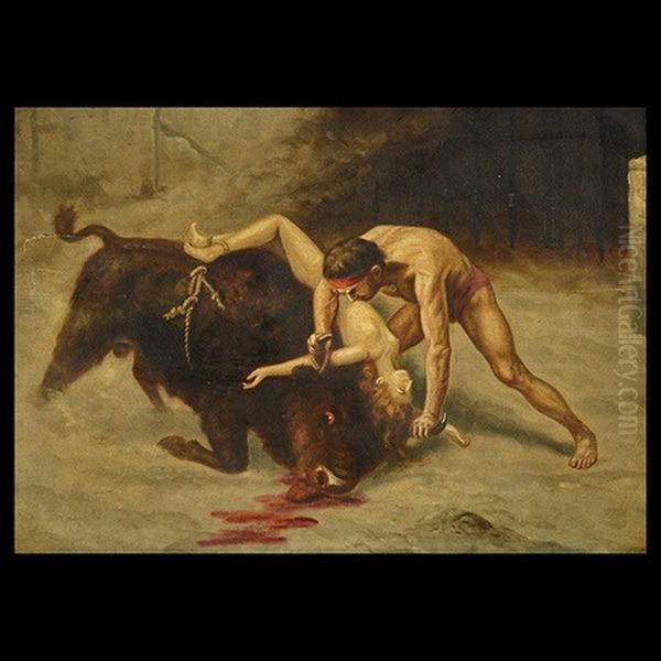 Bull Fighter Oil Painting by Astley David Middleton Cooper