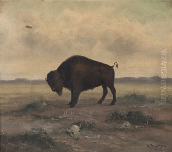 Buffalo In A Landscape Oil Painting by Astley David Middleton Cooper