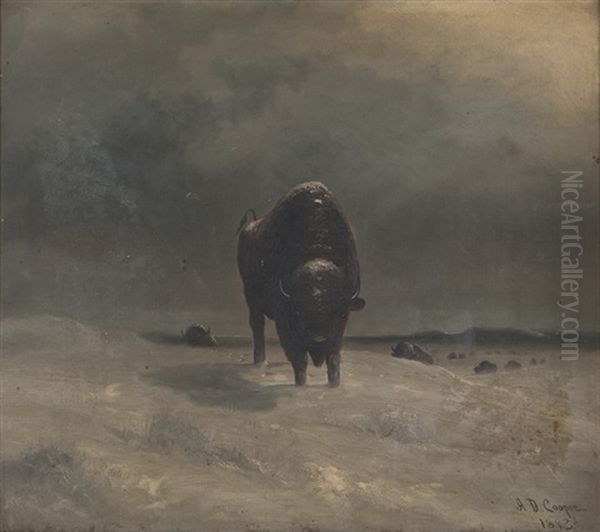 Buffalo Leading A Herd Oil Painting by Astley David Middleton Cooper