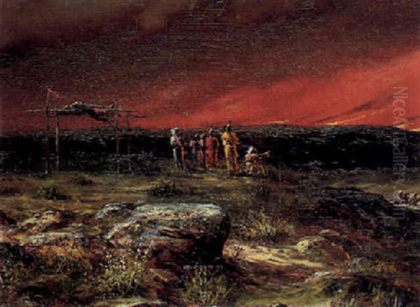 Prairie Fire Oil Painting by Astley David Middleton Cooper