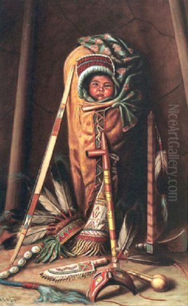 The Papoose And The Future Oil Painting by Astley David Middleton Cooper