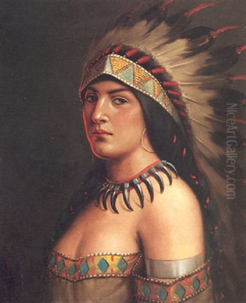 Chip-ink-tu-ta (prairie Flower): Halfbreed, Sioux And French Canadian Oil Painting by Astley David Middleton Cooper