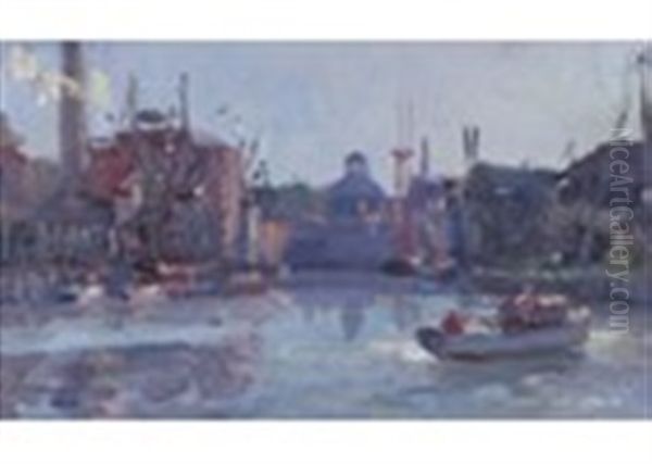 On The Thames Oil Painting by Colin Campbell Cooper